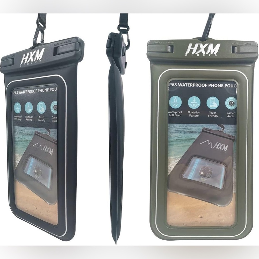 2 Pack Waterproof Phone Pouch, Upgraded Foam-pad Shockproof Phone Case